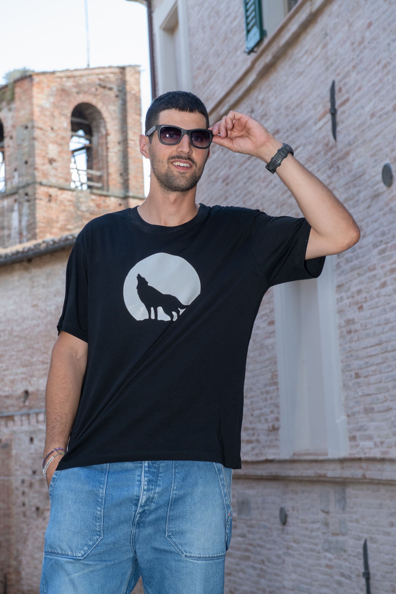 T-Shirt SASSOTETTO 100% Cotone Nera